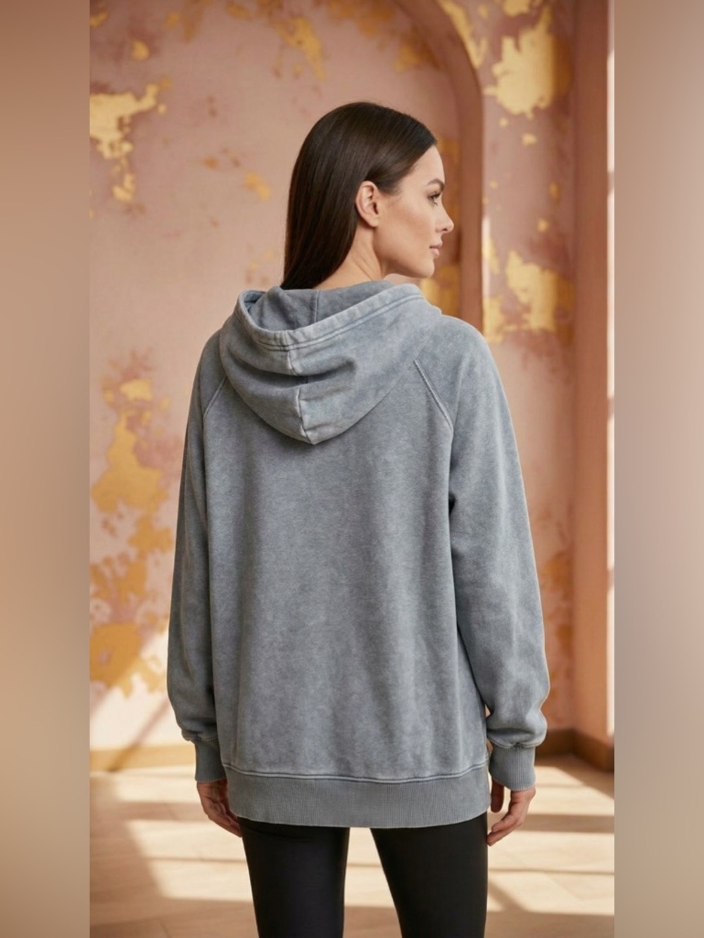 Zenana Mineral Stone Washed Super Soft Oversized Hoodie with Kangaroo Pocket - Picture 2 of 7